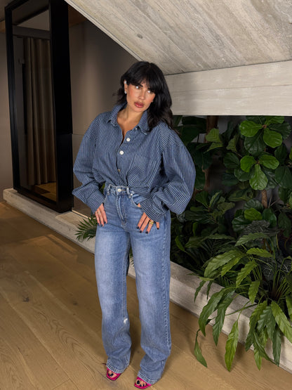 CAMICIA DENIM  DARK LINEE