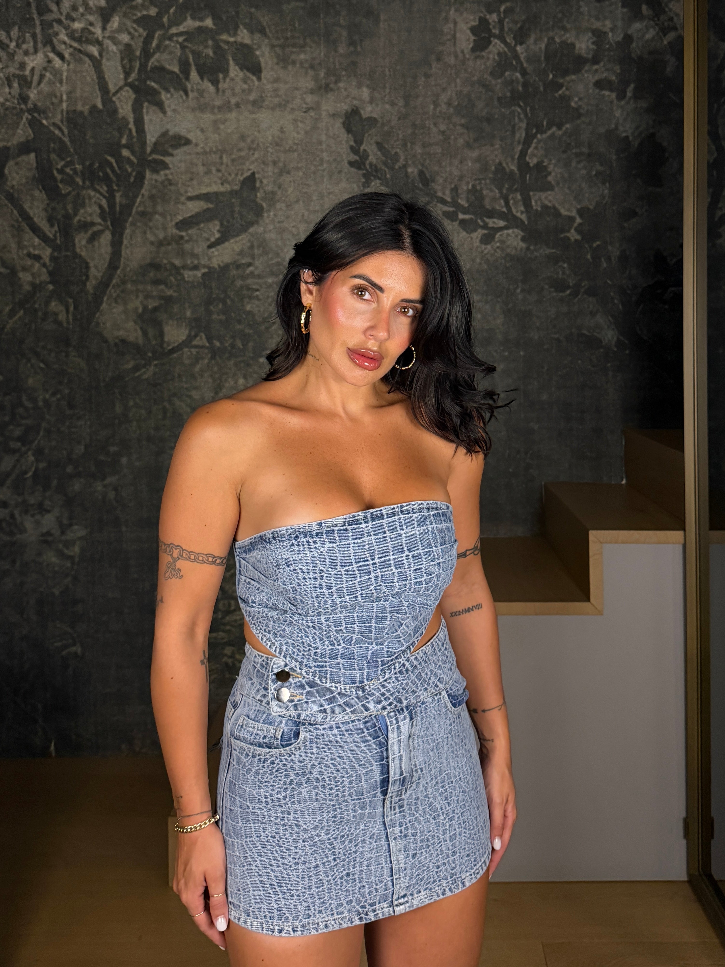 SET DENIM PYTHON CHIC
