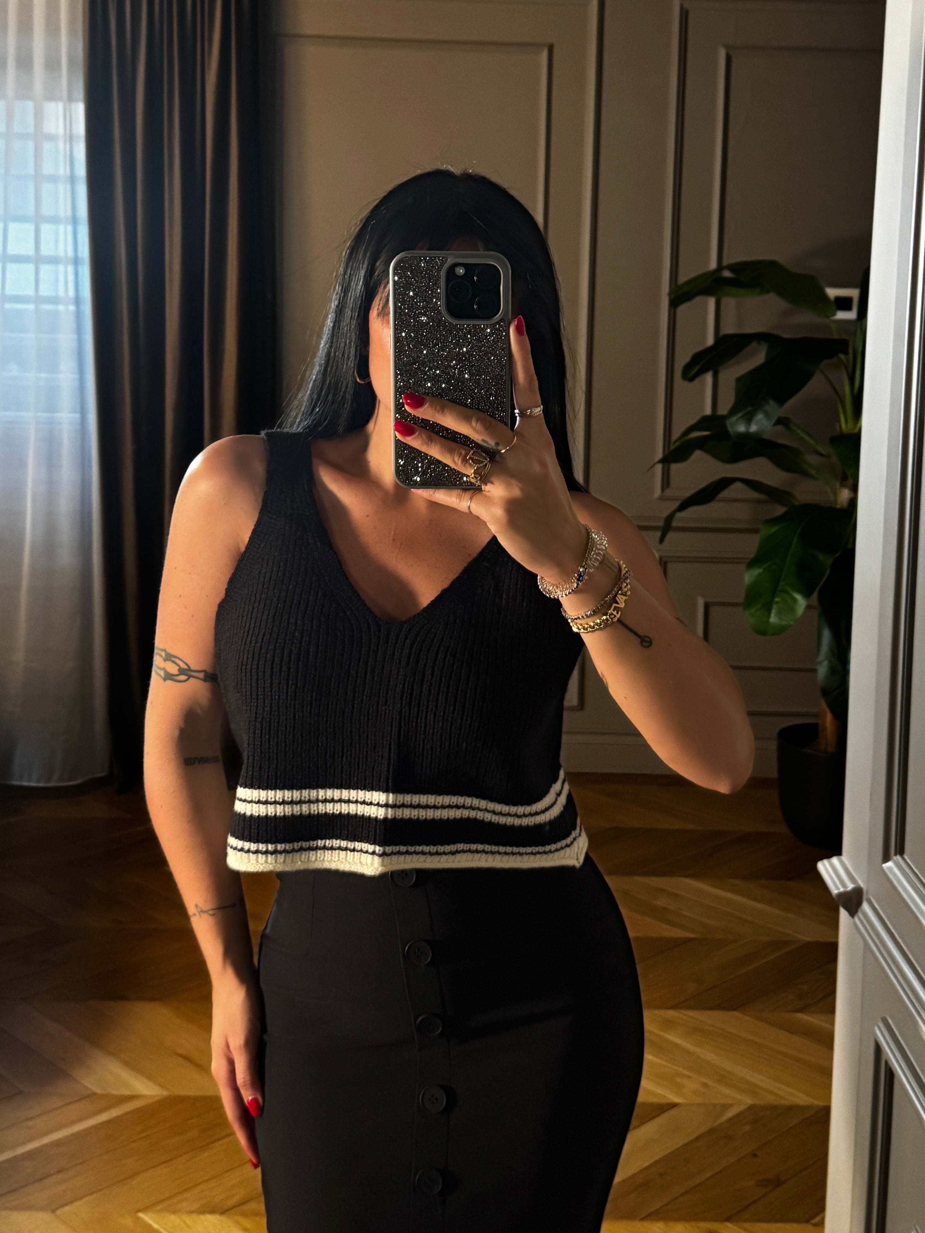 Top reversibile in maglia