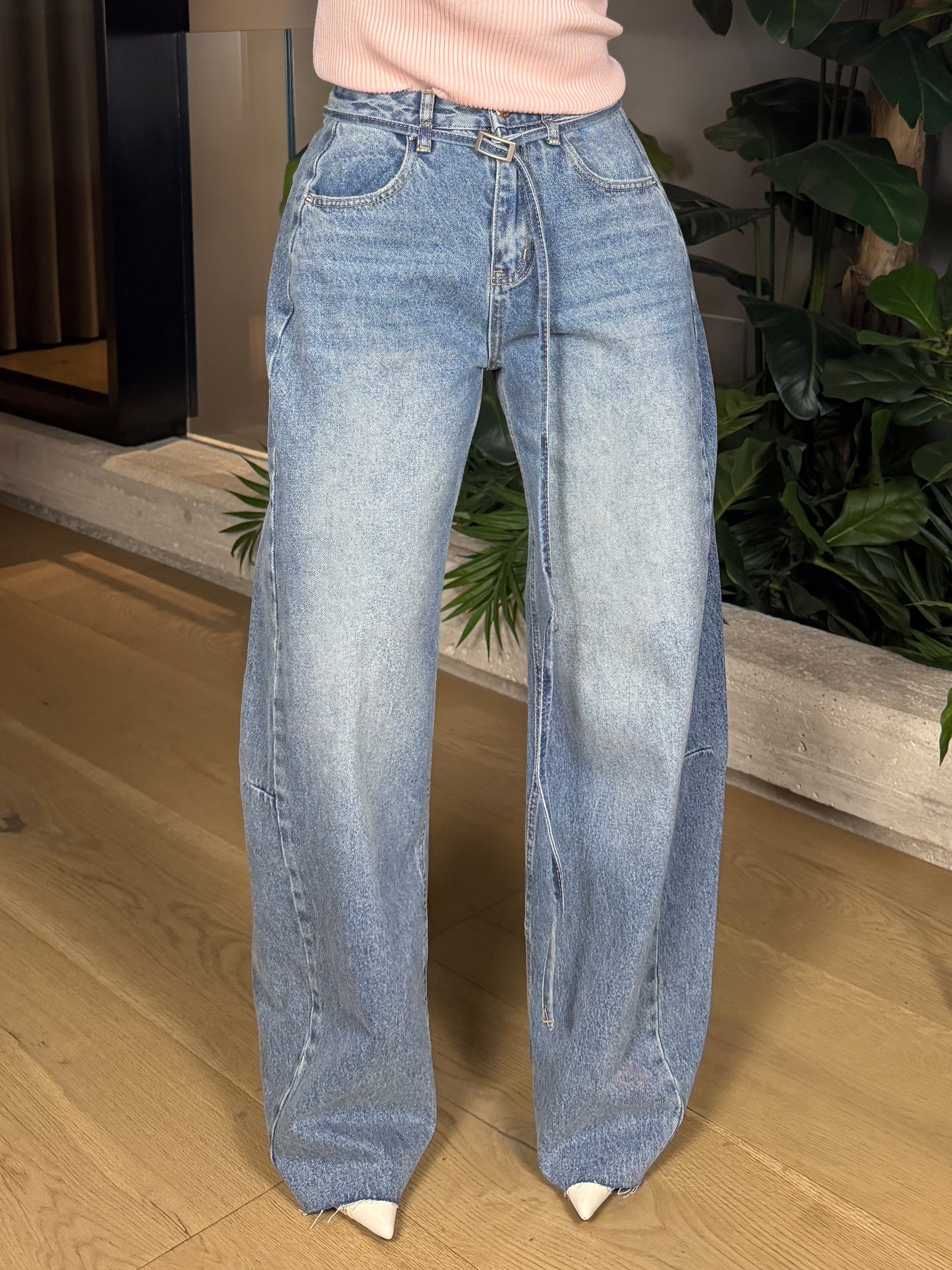 DENIM  SVEVA CON CINTURINA