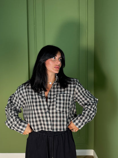 CAMICIA CROP QUADRI