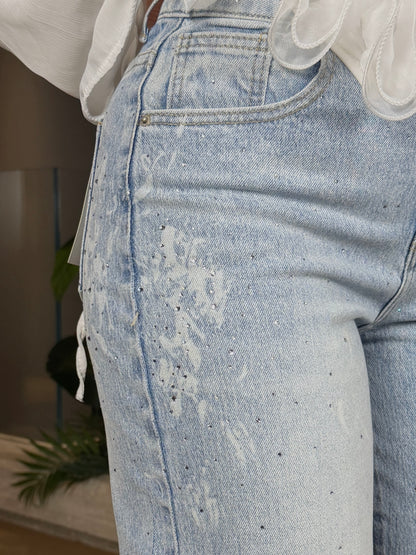 JEANS MICROSTRASS  DAMASCATO