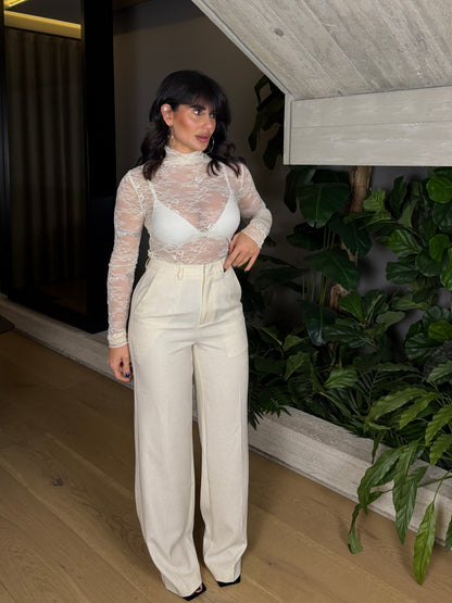 PANTALONE PALAZZ CREMA