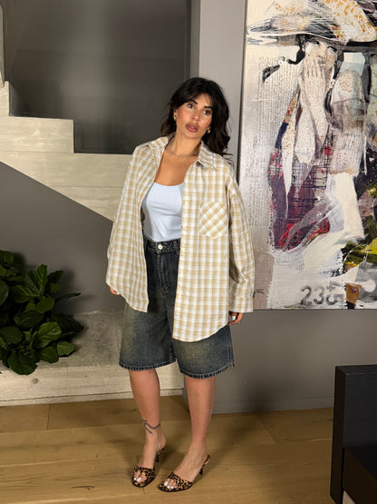 CAMICIA QUADRI MIELE