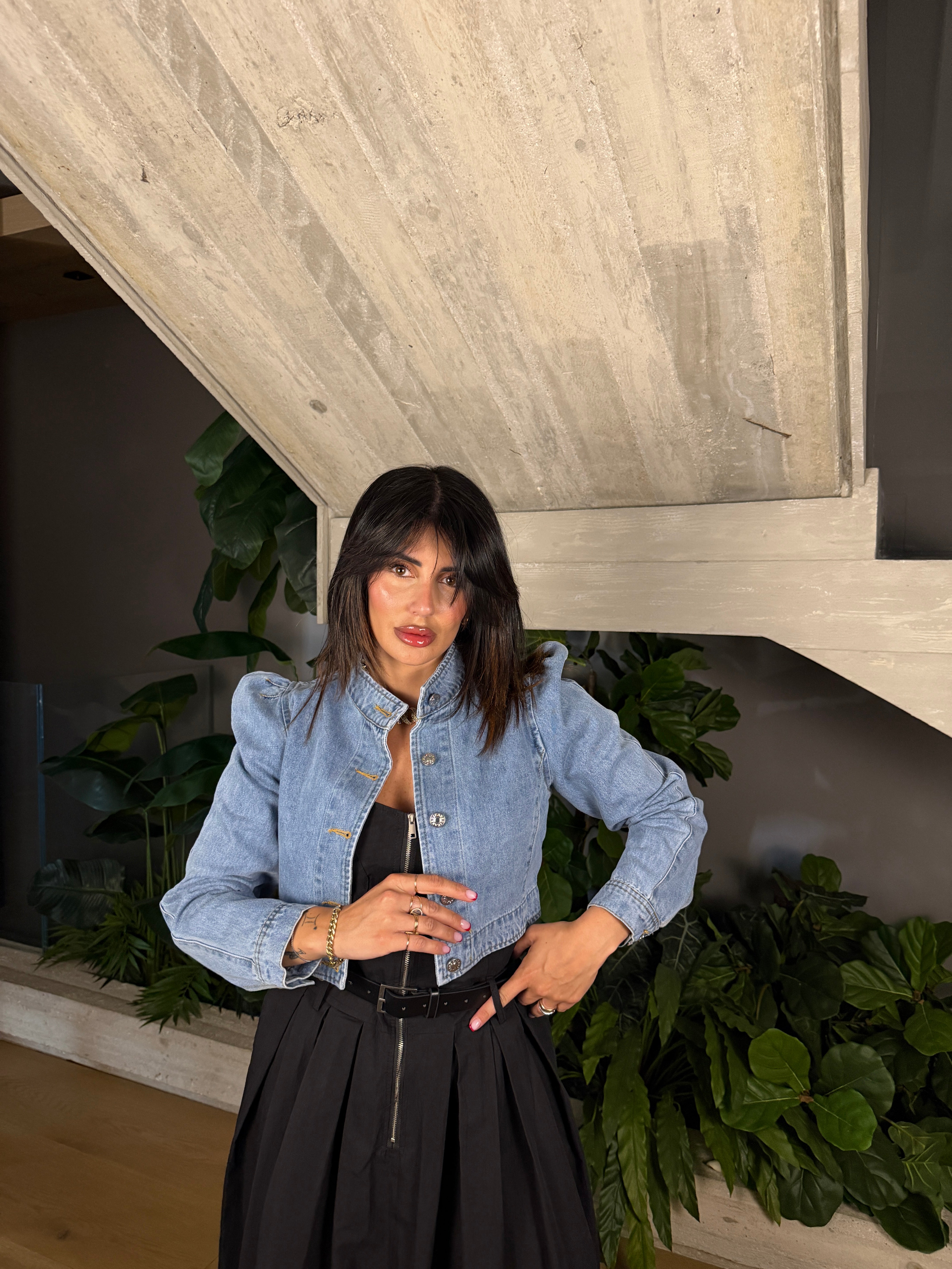 GIACCA CROP DENIM DIANA