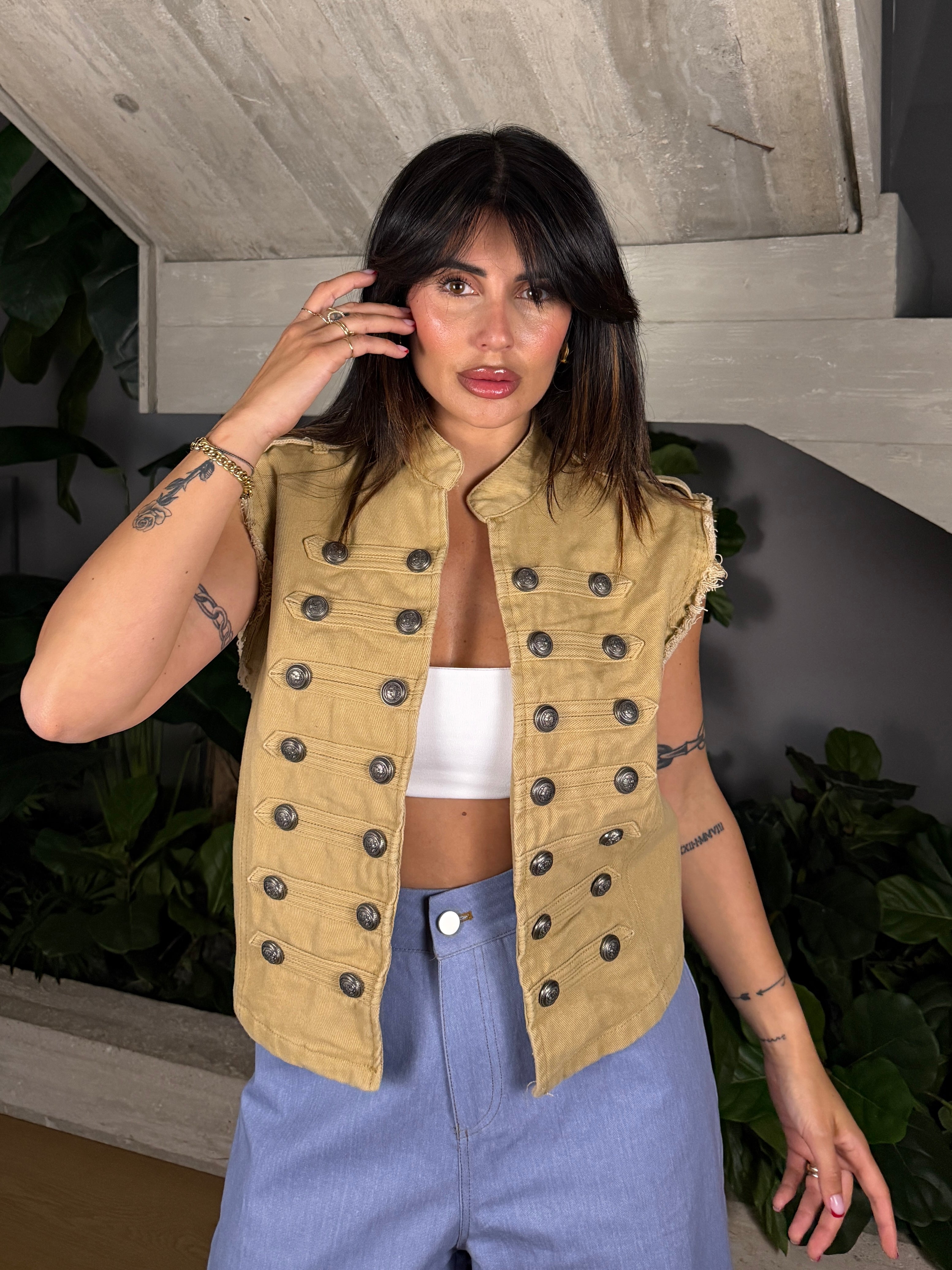 GILET NAPOLEONICO BEIGE