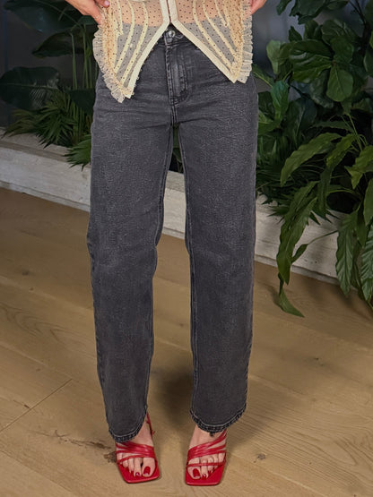 JEANS MOMFIT DARK GREY