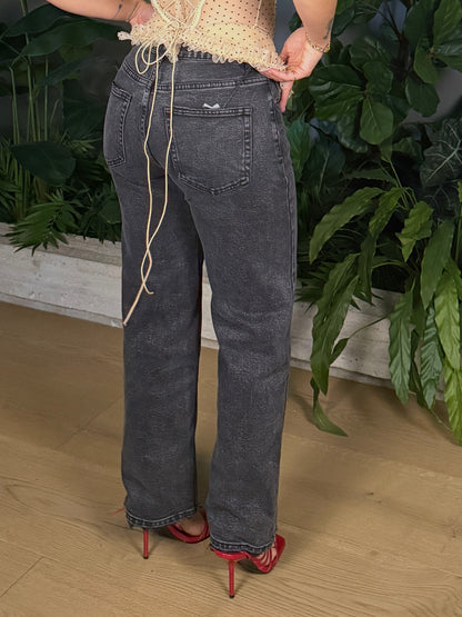JEANS MOMFIT DARK GREY