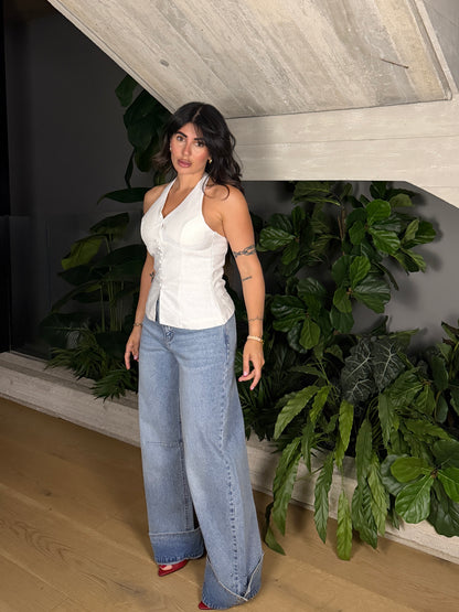 JEANS BUTTONS ANKLE