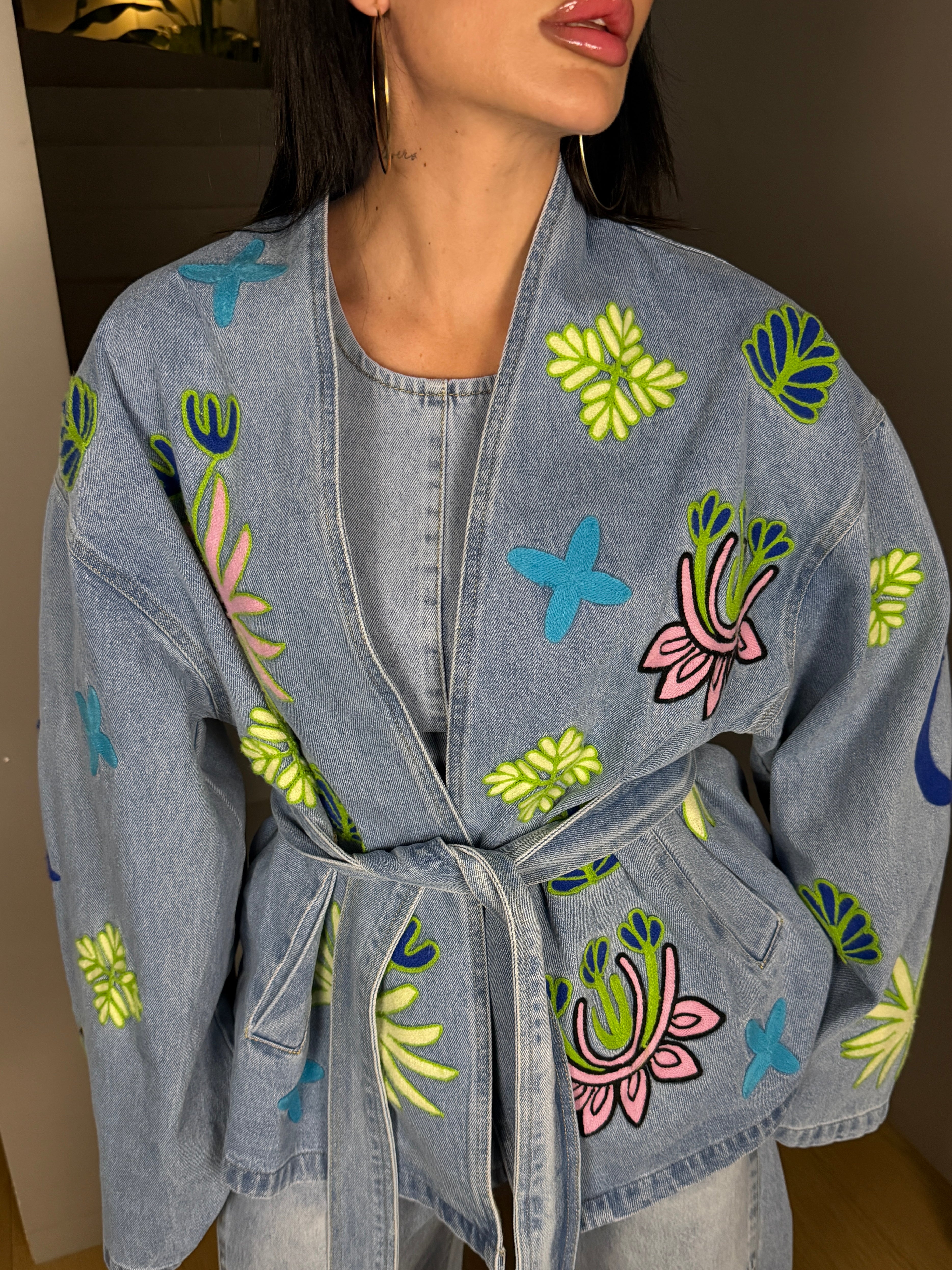 KIMONO DENIM CACTUS
