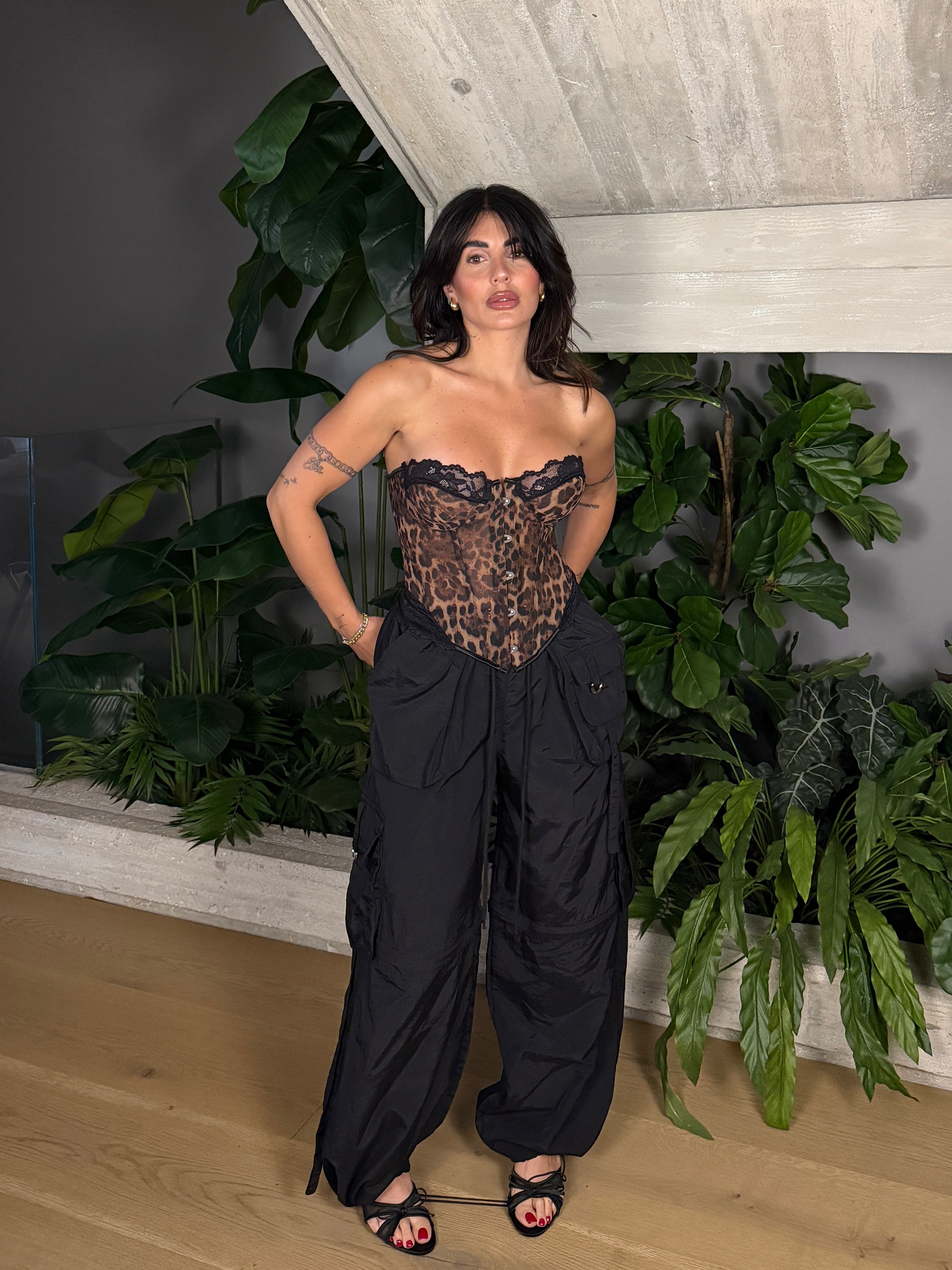 BUSTIER VELATO JUNGLE