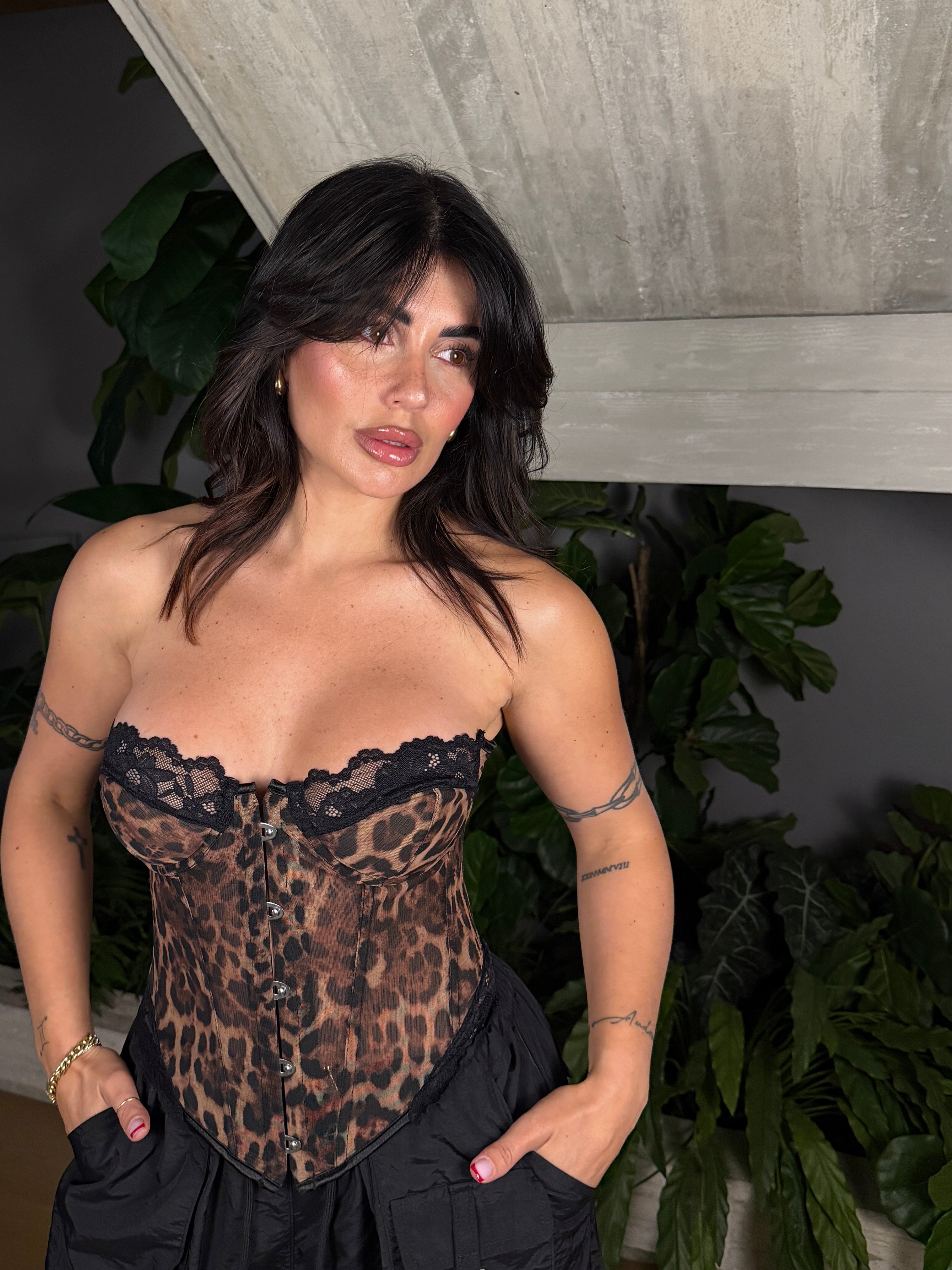 BUSTIER VELATO JUNGLE