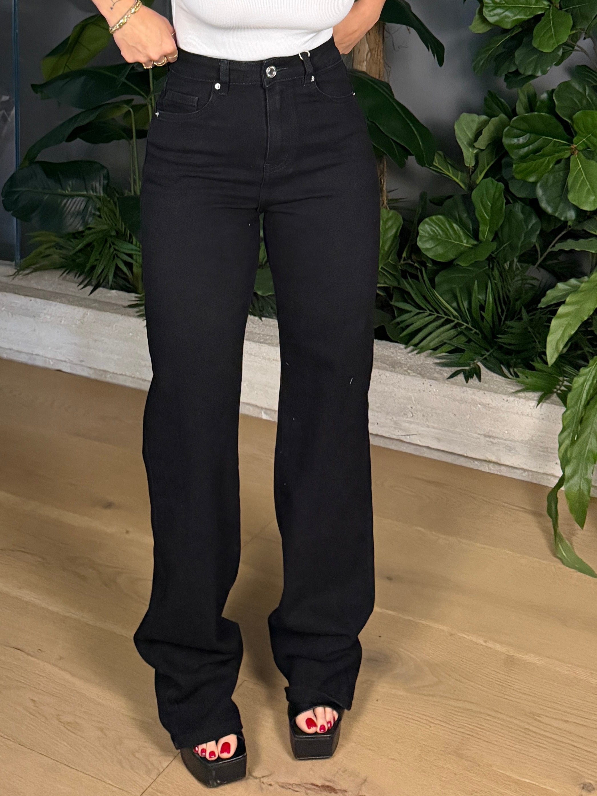 JEANS GAMBA DRITTA BLACK