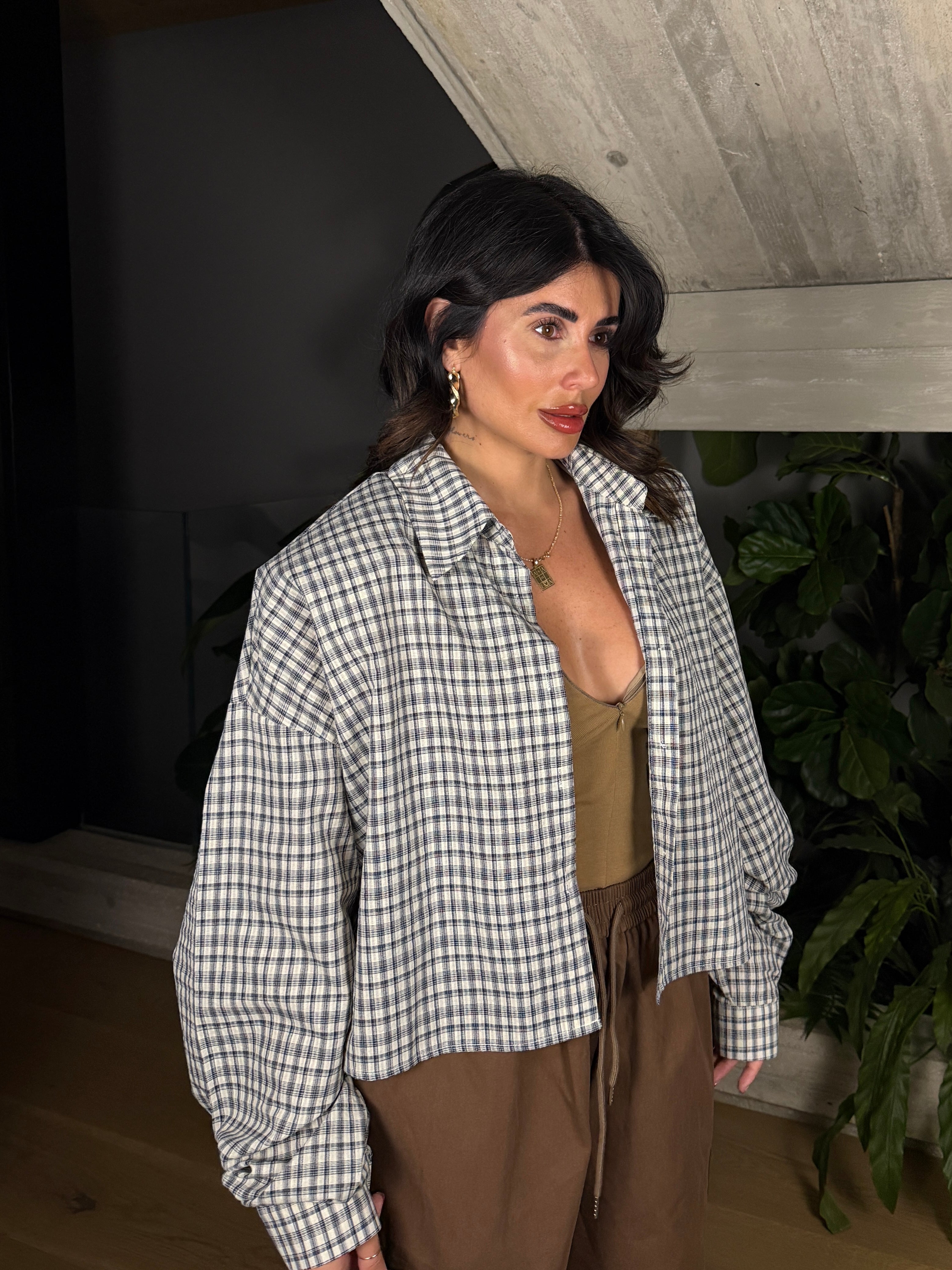 CAMICIA MAXI SPALLINA QUADRI