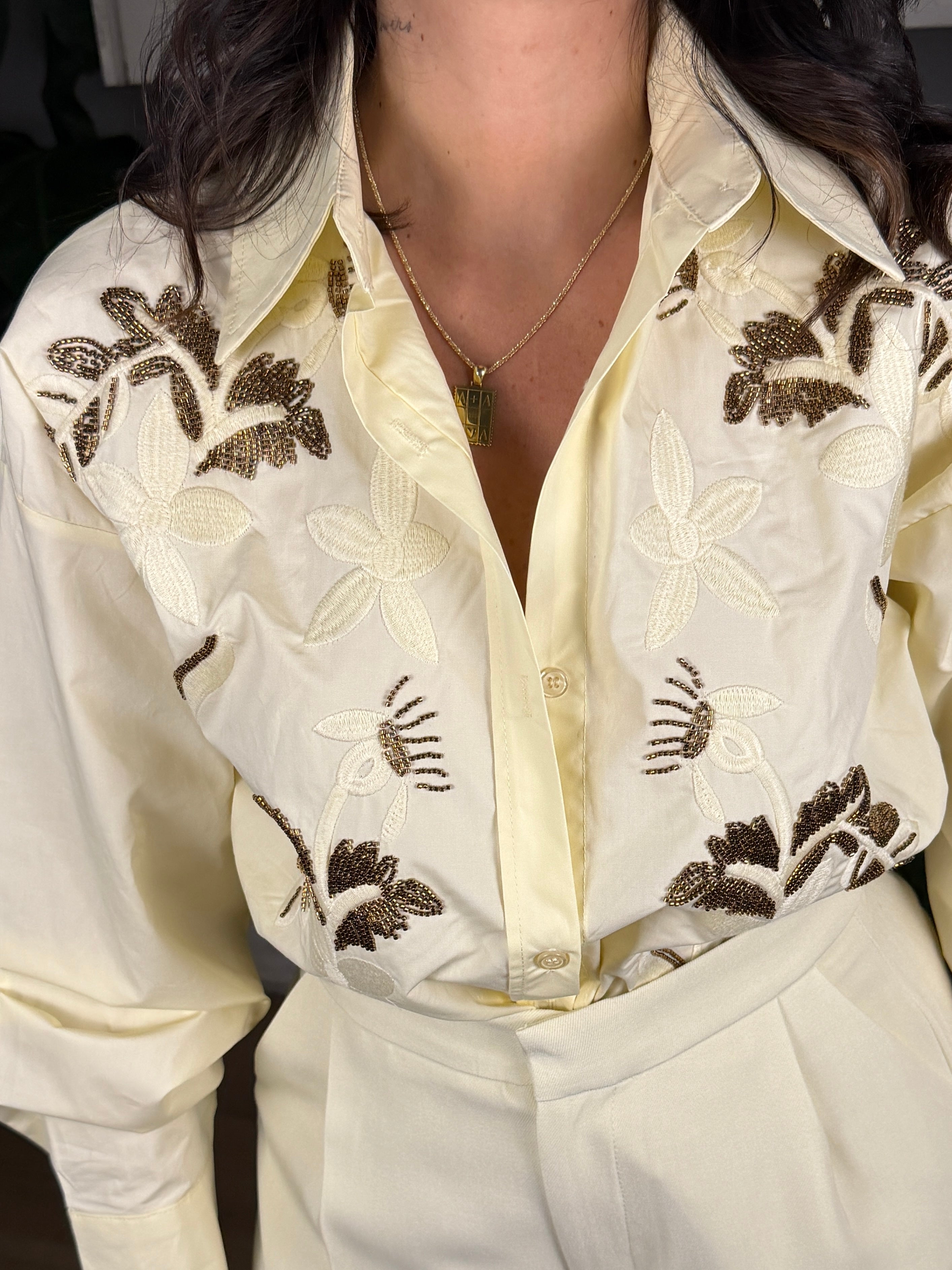 CAMICIA RICAMO YELLOW