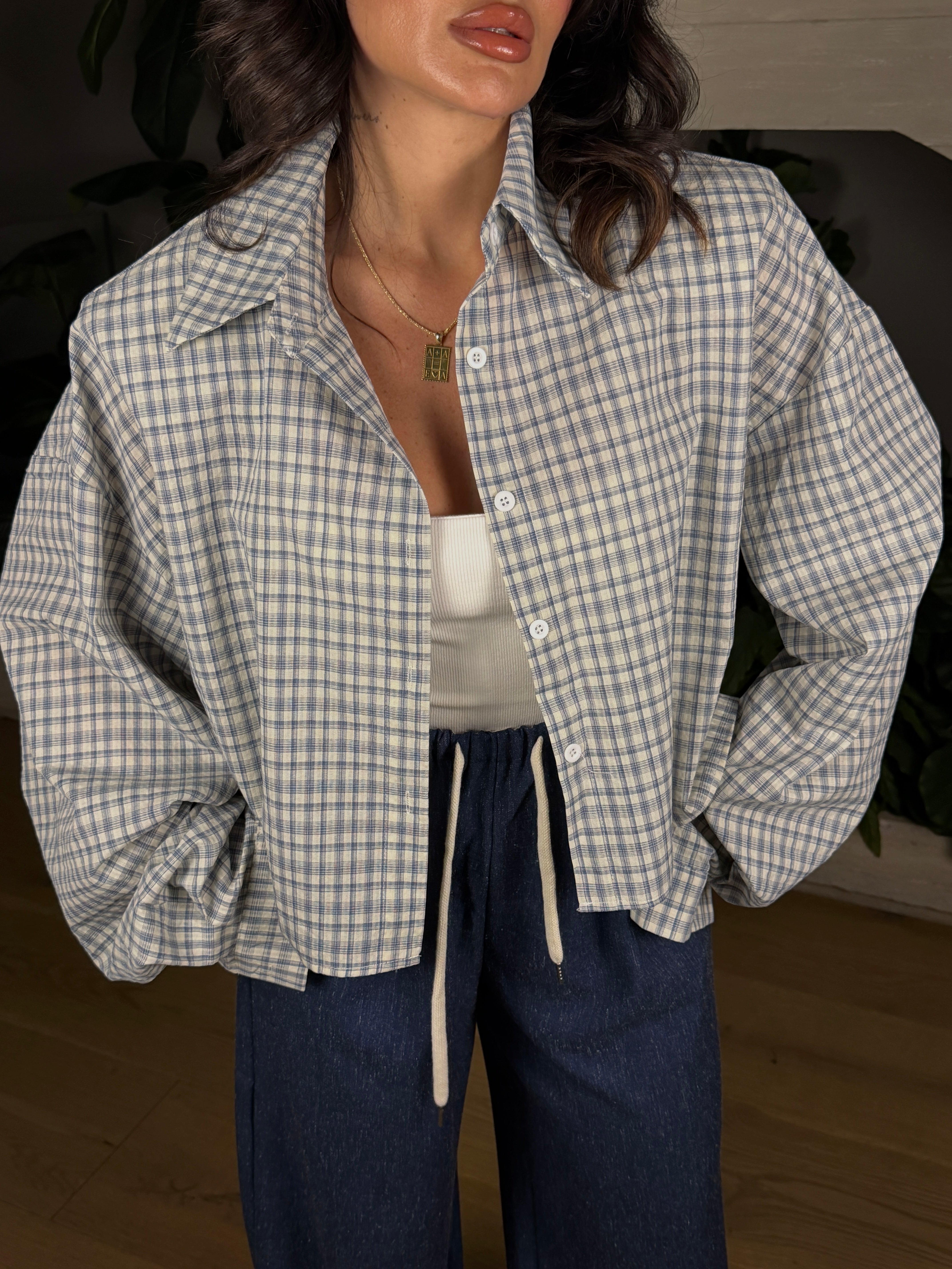 CAMICIA MAXI SPALLINA QUADRI