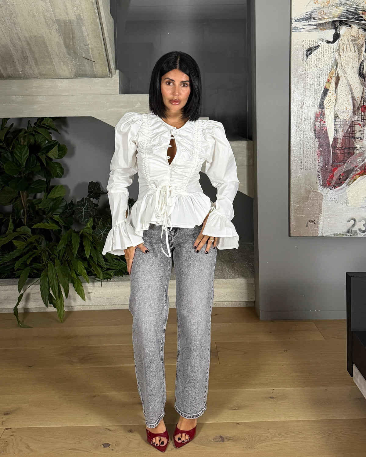 JEANS MOMFIT GREY