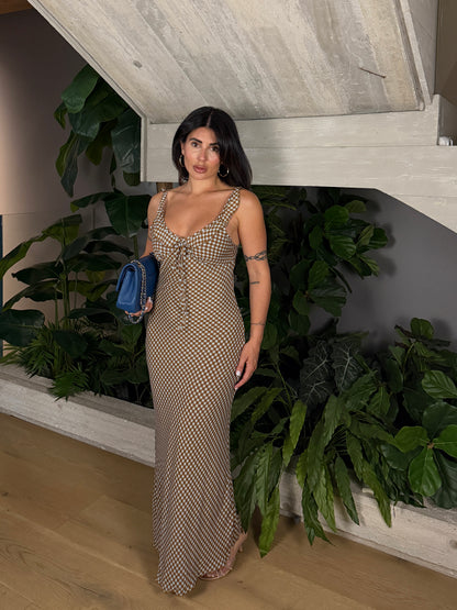 MIDI DRESS MARGHERITAS BROWN