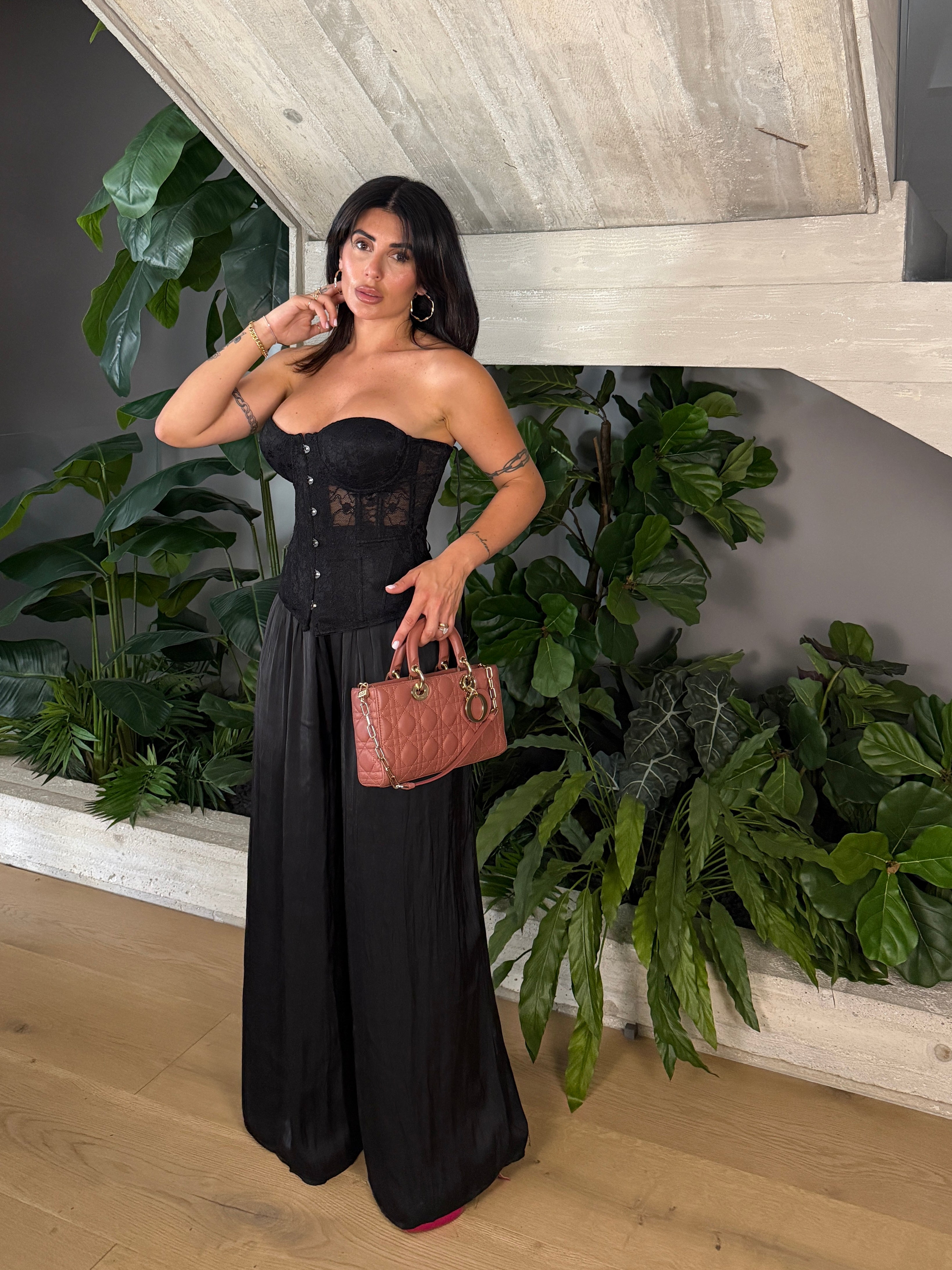 PANTALONE PLISSE BLACK